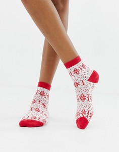 Носки в новогоднем стиле с узором Фэйр-Айл ASOS DESIGN - Мульти