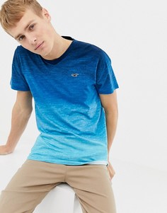 Футболка с V-образным вырезом и эффектом омбре Hollister - Синий