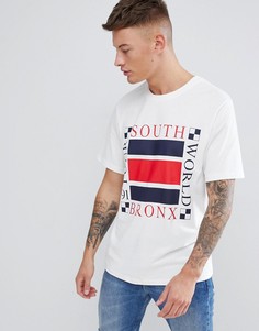 Белая футболка с принтом Pull&Bear South Bronx - Белый