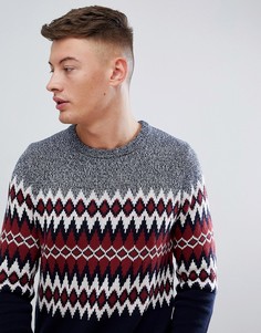 Темно-синий джемпер в стиле колор блок Pull&Bear - Темно-синий