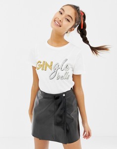 Футболка в новогоднем стиле с надписью gingle bells New Look - Белый
