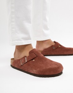 Замшевые мюли Birkenstock Boston - Красный