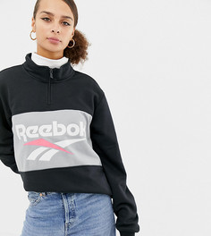 Черный свитшот с короткой молнией и логотипом Reebok Classics Vector - Черный