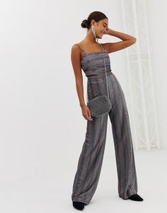 Широкие брюки в полоску металлик Miss Selfridge - Мульти