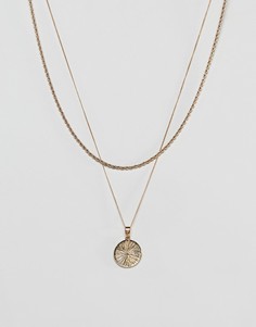 Ярусное ожерелье с подвеской Chained & Able - Золотой