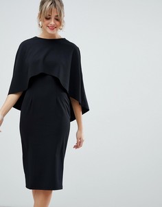 Платье-футляр миди с кейпом ASOS DESIGN - Черный