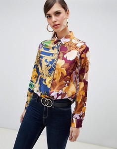 Рубашка с платочным принтом River Island - Фиолетовый