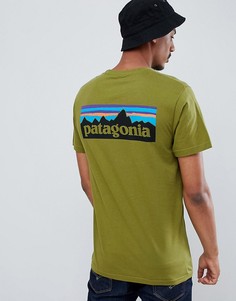 Зеленая футболка из органического хлопка с логотипом Patagonia P-6 - Зеленый