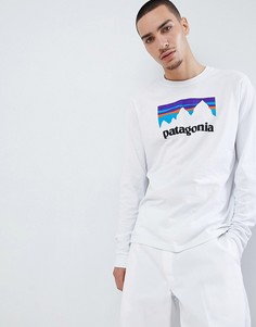 Белый лонгслив с принтом Patagonia Responsibili-Tee - Белый