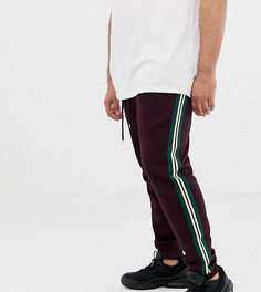 Бордовые джоггеры скинни с кантом по бокам ASOS DESIGN Plus - Красный