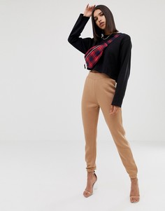 Джоггеры с завышенной талией Missguided - Бежевый