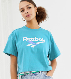 Укороченная футболка мятного цвета с логотипом Reebok Classics - Зеленый