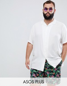 Шорты для плавания средней длины с цветочным принтом ASOS DESIGN plus - Черный