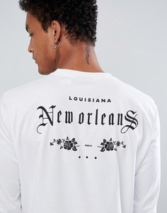 Свободный лонгслив с принтом New Orleans ASOS DESIGN - Белый