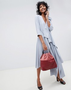 Платье миди с драпировкой ASOS WHITE - Синий