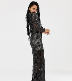 Декорированное платье макси с высоким воротом ASOS DESIGN x LaQuan Smith - Черный
