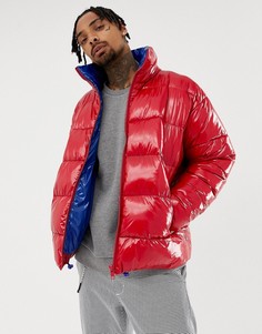 Красная блестящая куртка-пуховик ASOS DESIGN - Красный
