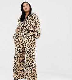 Широкие брюки с леопардовым принтом ASOS DESIGN x LaQuan Smith Curve - Мульти