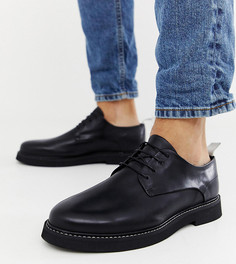 Черные кожаные туфли на шнуровке для широкой стопы ASOS DESIGN - Черный