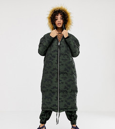 Жаккардовая oversize-парка со съемным капюшоном ASOS DESIGN x LaQuan Smith - Мульти