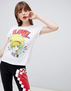 Футболка с принтом Love Moschino Rock Gal - Белый