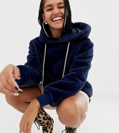 Декорированный oversize-худи с затягивающимся шнурком ASOS DESIGN x LaQuan Smith - Темно-синий