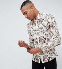 Зауженная рубашка с цветочным узором ASOS DESIGN Tall - Белый