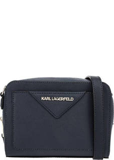 Маленькая синяя сумка из сафьяновой кожи Karl Lagerfeld