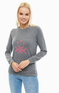 Хлопковый свитшот с декоративной отделкой United Colors of Benetton