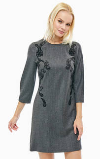 Полушерстяное платье с фактурным принтом United Colors of Benetton