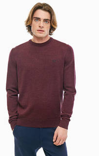 Шерстяной бордовый джемпер с круглым вырезом Fred Perry
