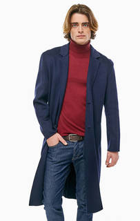 Синее пальто из полушерсти United Colors of Benetton
