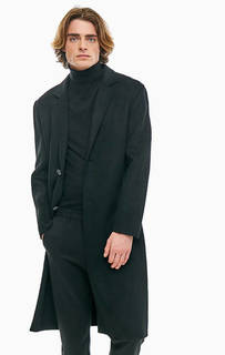 Черное пальто из полушерсти United Colors of Benetton