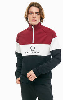 Трехцветная хлопковая толстовка с карманом-кенгуру Fred Perry