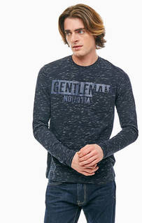 Синяя хлопковая футболка с длинными рукавами Gas