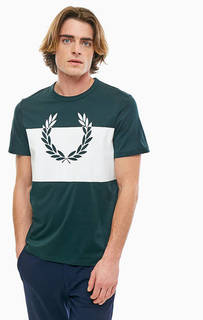 Хлопковая футболка с контрастным принтом Fred Perry