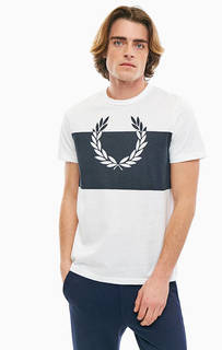 Хлопковая футболка с контрастным принтом Fred Perry
