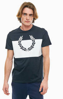 Хлопковая футболка с контрастным принтом Fred Perry