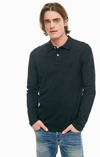 Черная футболка поло из хлопка United Colors of Benetton