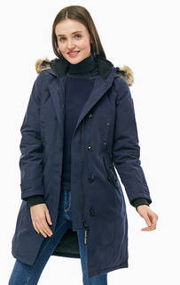 Синяя парка с отделкой из натурального меха Kensington Parka Canada Goose