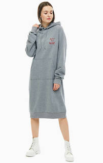 Серое трикотажное платье с капюшоном Cheap Monday