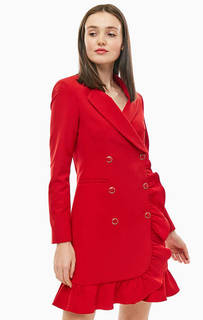 Короткое красное платье с карманами Kocca
