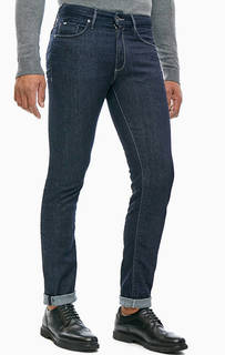 Прямые синие джинсы с контрастной строчкой Morris Gas