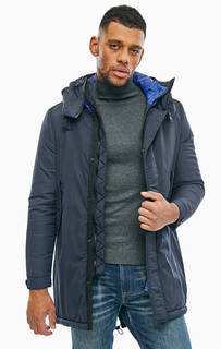 Синяя утепленная парка с карманами Gaudi