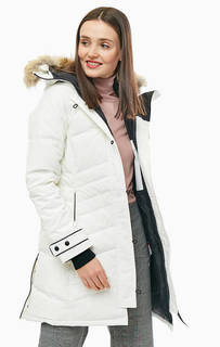 Приталенный белый пуховик с капюшоном Lorette Parka Canada Goose