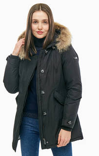 Длинный зимний пуховик с меховой отделкой Gas