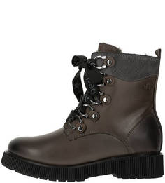 Высокие кожаные ботинки коричневого цвета S.Oliver