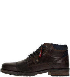 Кожаные ботинки коричневого цвета с каблуком S.Oliver