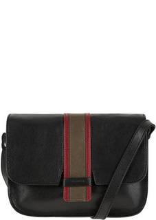 Черная кожаная сумка с откидным клапаном Gianni Conti