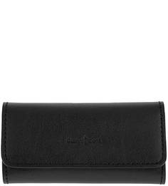 Кожаная черная ключница с откидным клапаном Gianni Conti